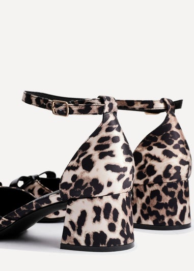 Linzi Orla Leopard Print Scuba Low Block Court Heel