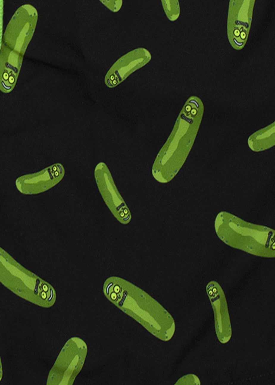 Rick & Morty Black Pickle Rick Swim Shorts