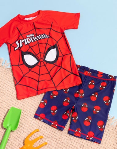 Marvel Spiderman Kids Red 2 Piece Swim Set (2-10 Years)