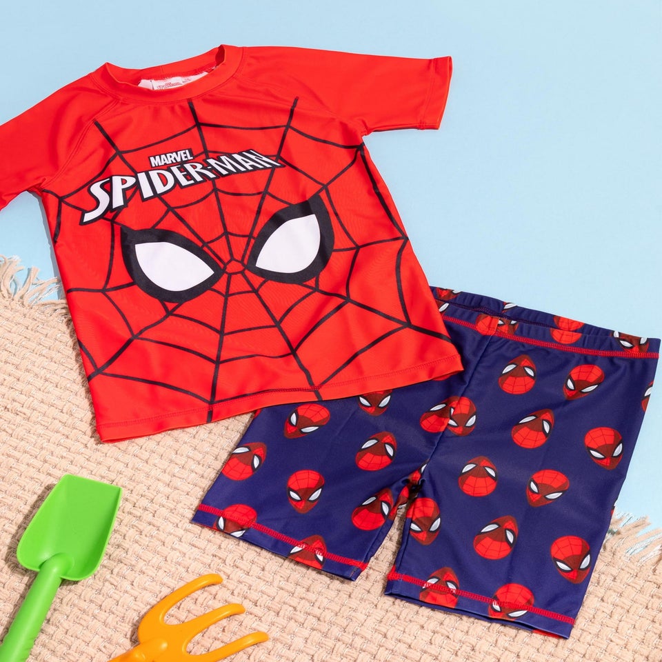 Marvel Spiderman Kids Red 2 Piece Swim Set (2-10 Years)