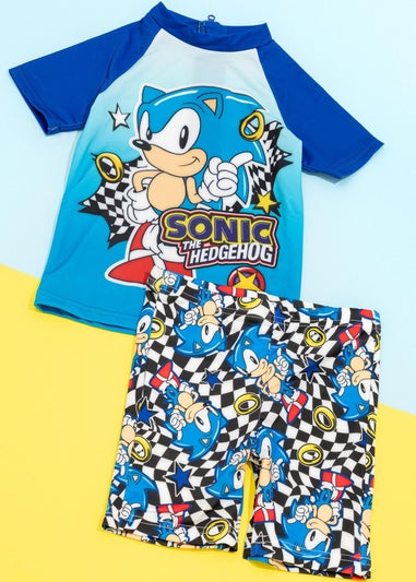Sonic The Hedgehog Kids Blue 2 Piece Swim Set (3-10 Years)