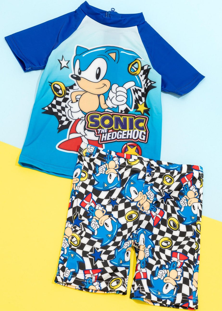 Sonic The Hedgehog Kids Blue 2 Piece Swim Set (3-10 Years)