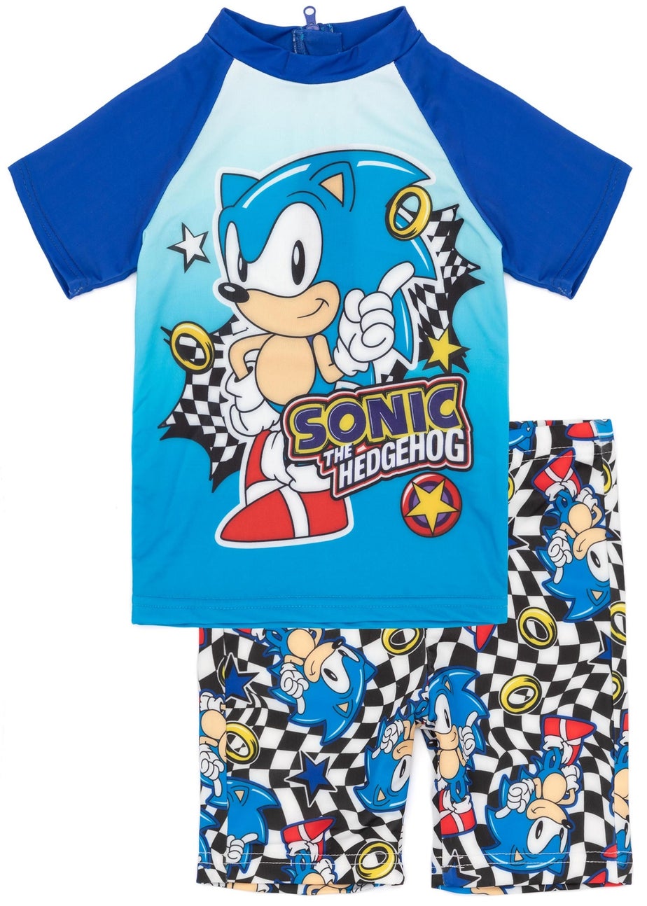 Sonic The Hedgehog Kids Blue 2 Piece Swim Set (3-10 Years)