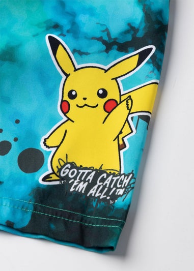 Pokemon Pikachu Kids Green Swim Shorts (4-12 Years)