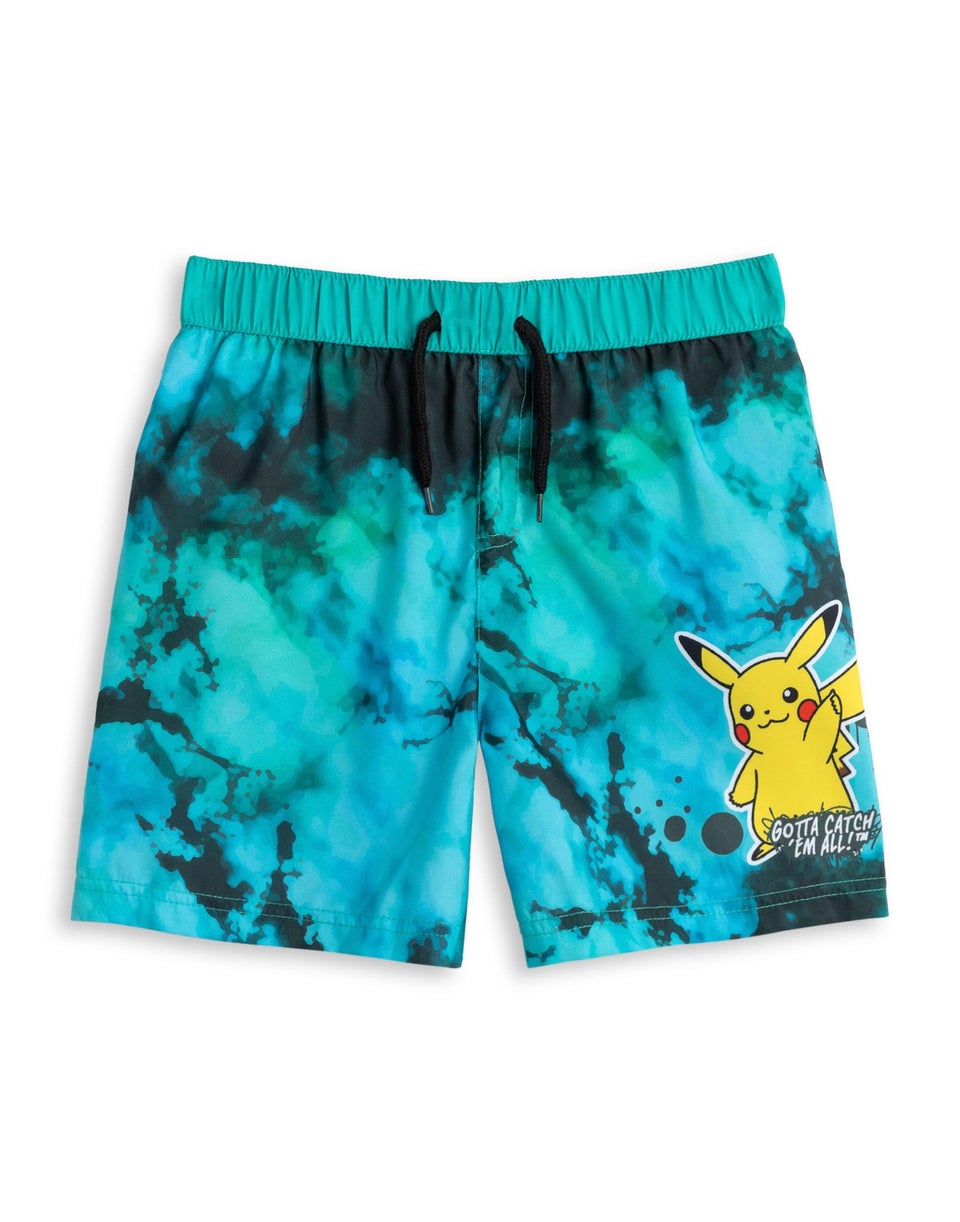 Vanilla Underground Pokemon Pikachu Kids Green Swim Shorts (4-12 Years)