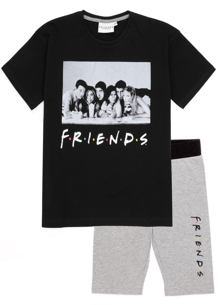 Friends Kids Cycling Short Black Pyjama Set (7-14 Years)