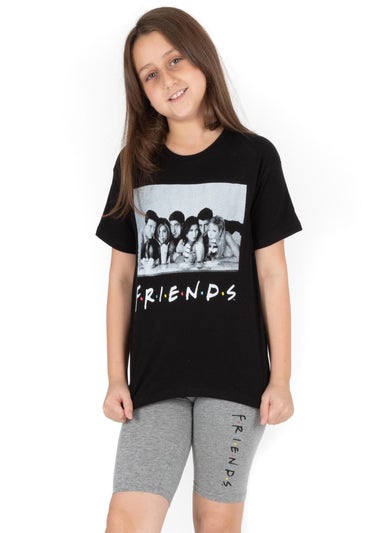 Friends Kids Cycling Short Black Pyjama Set (7-14 Years)