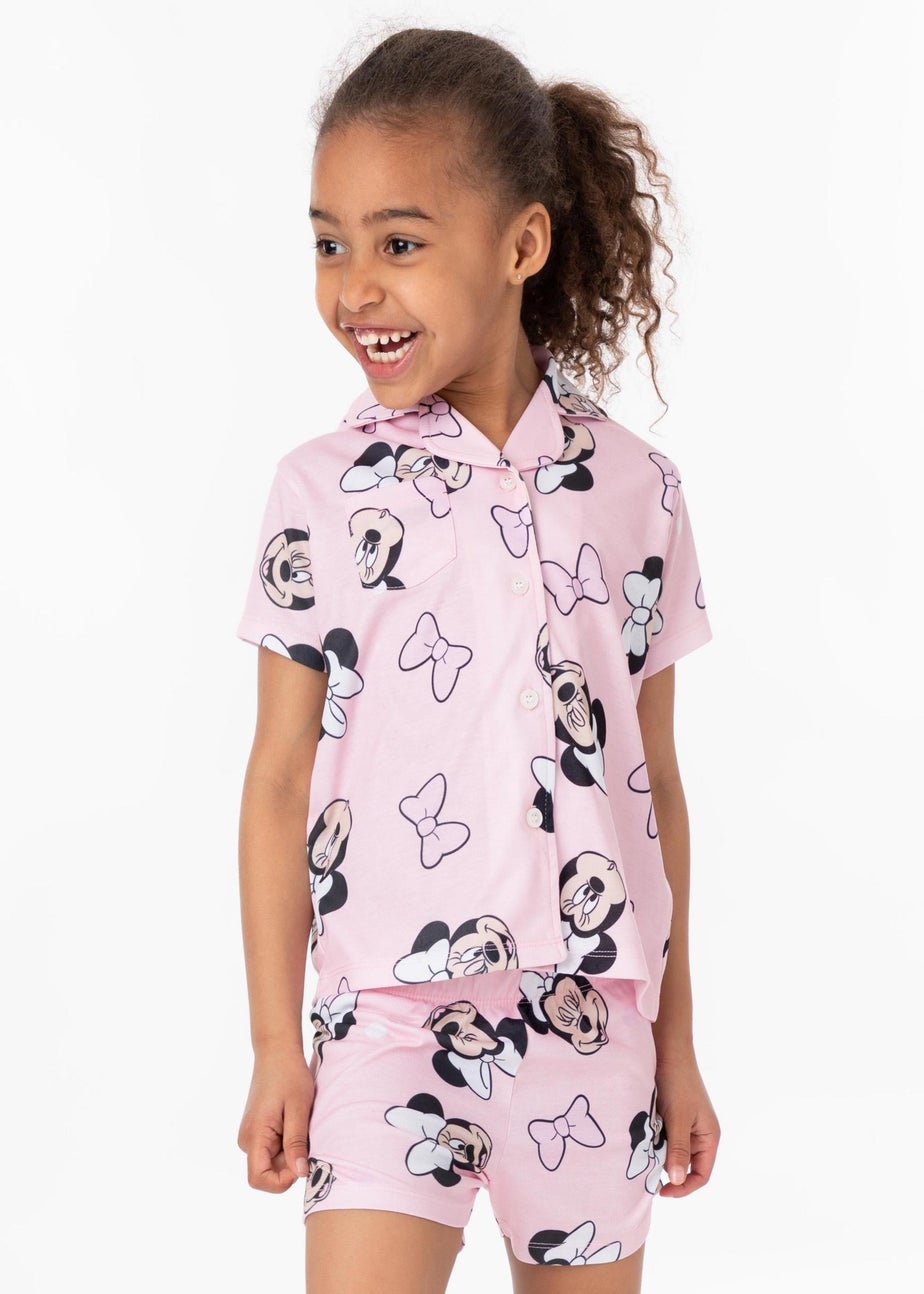 Disney Minnie Mouse Kids Shortie Pink Pyjamas (18 Months-8 Years)