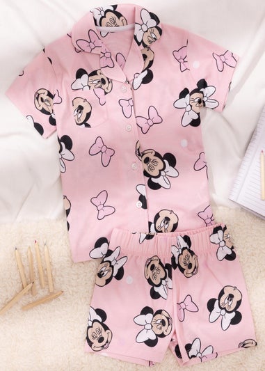 Disney Minnie Mouse Kids Shortie Pink Pyjamas (18 Months-8 Years)