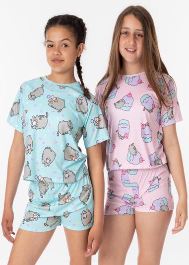 Pusheen Kids Shortie Multi Coloured Pyjamas 2 Pack (2-14 Years)