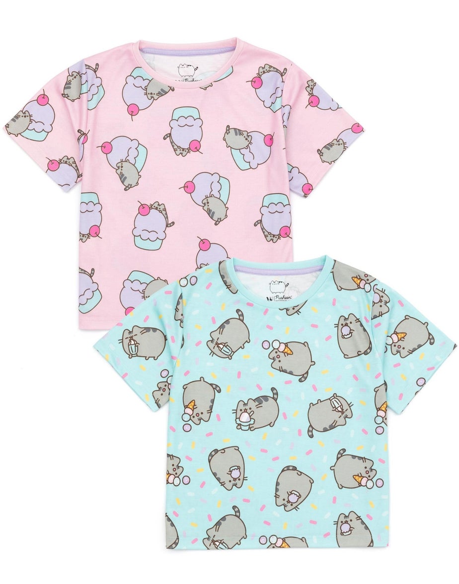 Vanilla Underground Pusheen Kids Shortie Multi Coloured Pyjamas 2 Pack (2-14 Years)
