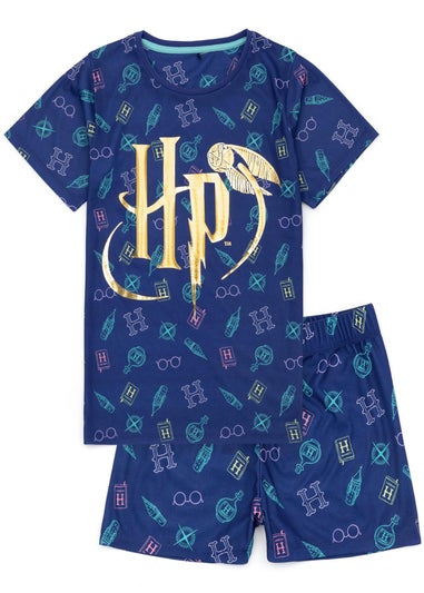 Harry Potter Kids Shortie Blue Pyjamas (5-14 Years)
