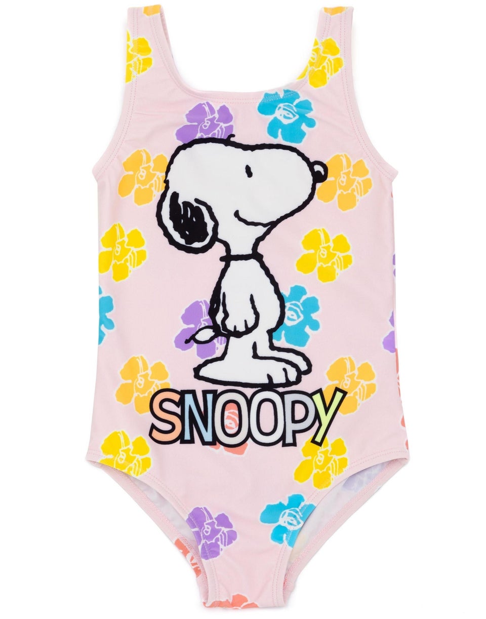 Peanuts Snoopy Kids Pink 1 Piece Swimsuit (18 Months-8 Years)