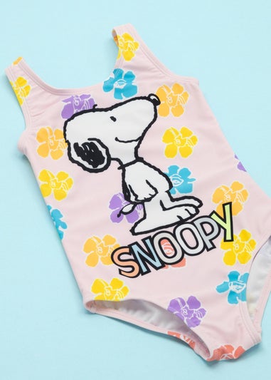 Peanuts Snoopy Kids Pink 1 Piece Swimsuit (18 Months-8 Years)