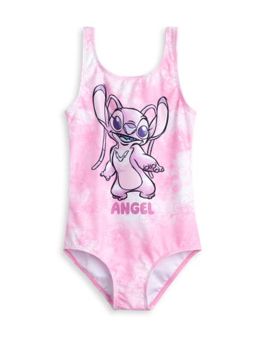 Vanilla Underground Disney Stitch Angel Kids Pink 1 Piece Swimsuit (5-14 Years)