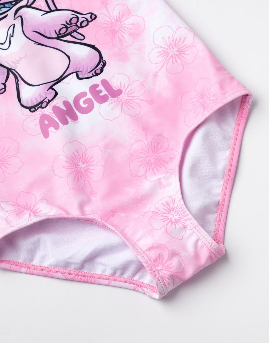 Vanilla Underground Disney Stitch Angel Kids Pink 1 Piece Swimsuit (5-14 Years)