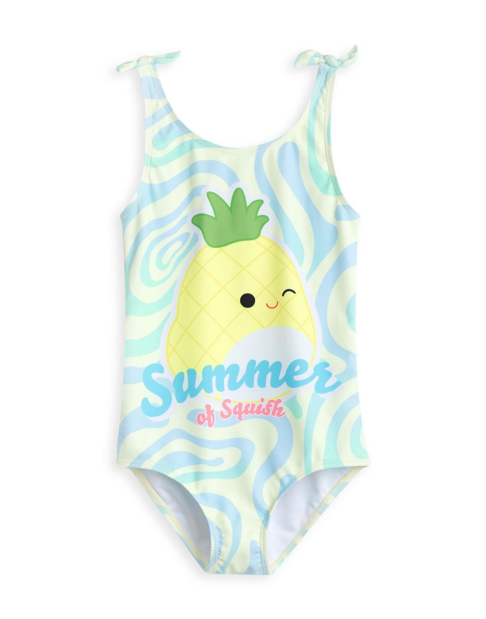 Vanilla Underground Squishmallows Kids Yellow 1 Piece Swimming Costume (5-14 Years)