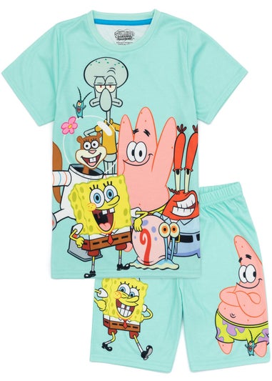 SpongeBob Characters Kids Multi Coloured Blue Shortie Pyjamas (3-14 Years)