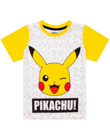 Pokemon Kids White Pikachu Shortie Pyjamas (3-12 Years)