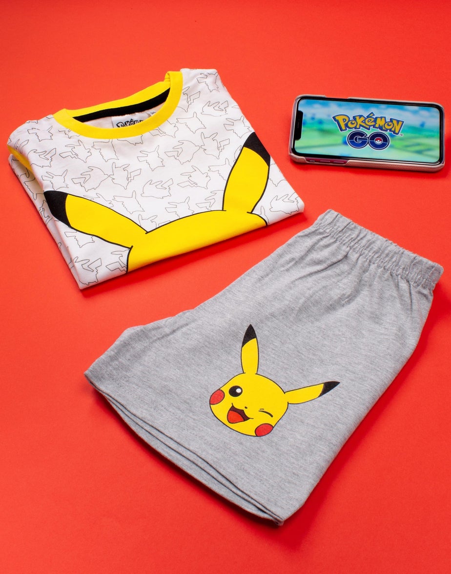 Pokemon Kids White Pikachu Shortie Pyjamas (3-12 Years)