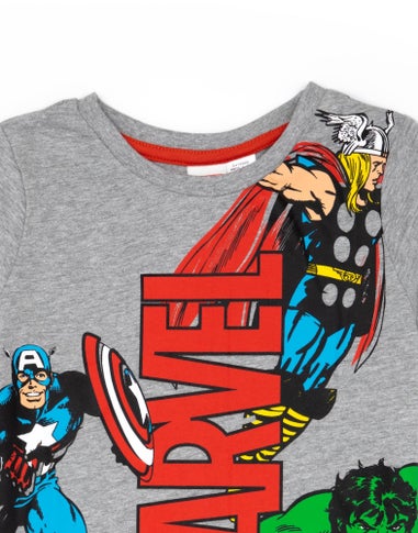 Disney Marvel Avengers Kids Black & Grey Shortie Pyjamas (2-8 Years)