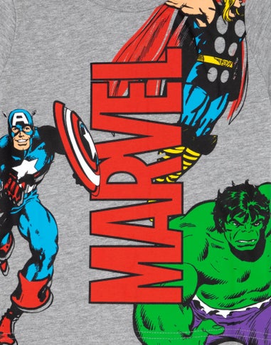 Disney Marvel Avengers Kids Black & Grey Shortie Pyjamas (2-8 Years)