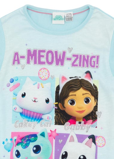 Gabbys Dollhouse Kids Blue Shortie Pyjamas (2-6 Years)