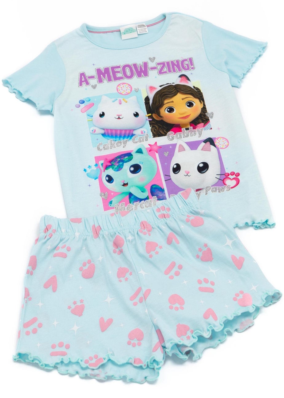 Gabbys Dollhouse Kids Blue Shortie Pyjamas (2-6 Years)
