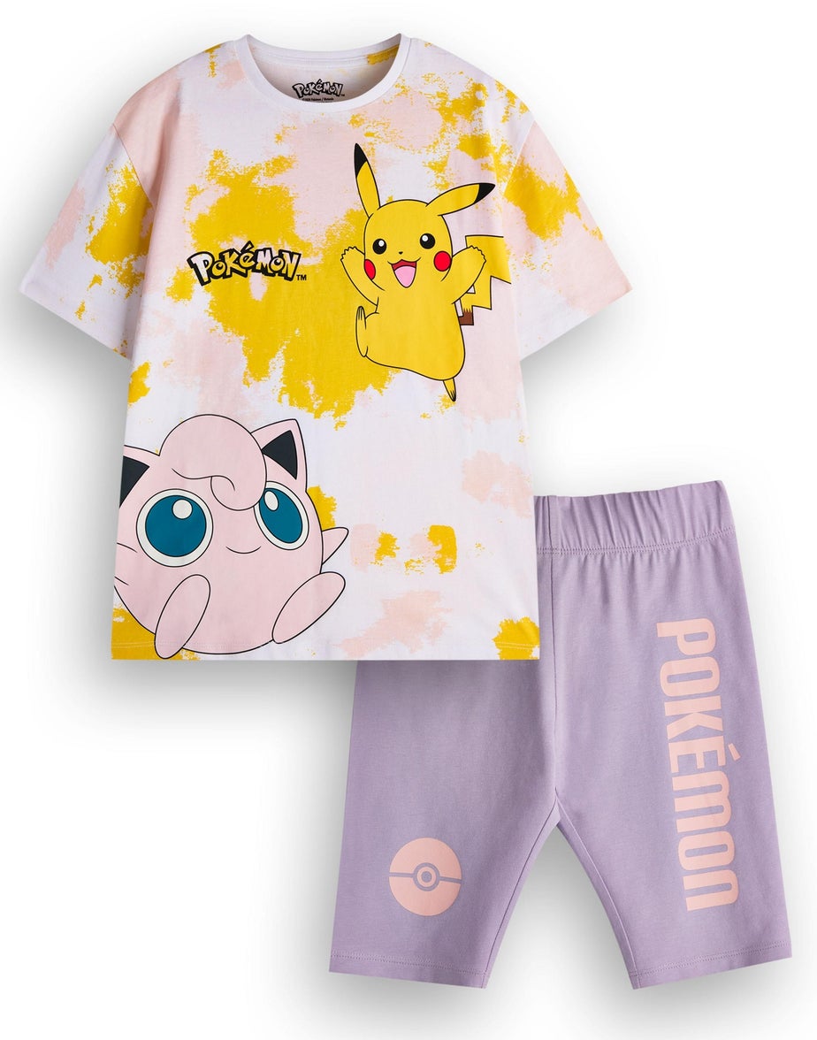 Pokemon Kids Tie Dye T-Shirt & Shorts Set (4-12 Years)