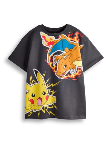 Pokemon Kids Black T-Shirt & Shorts Set (4-14 Years)