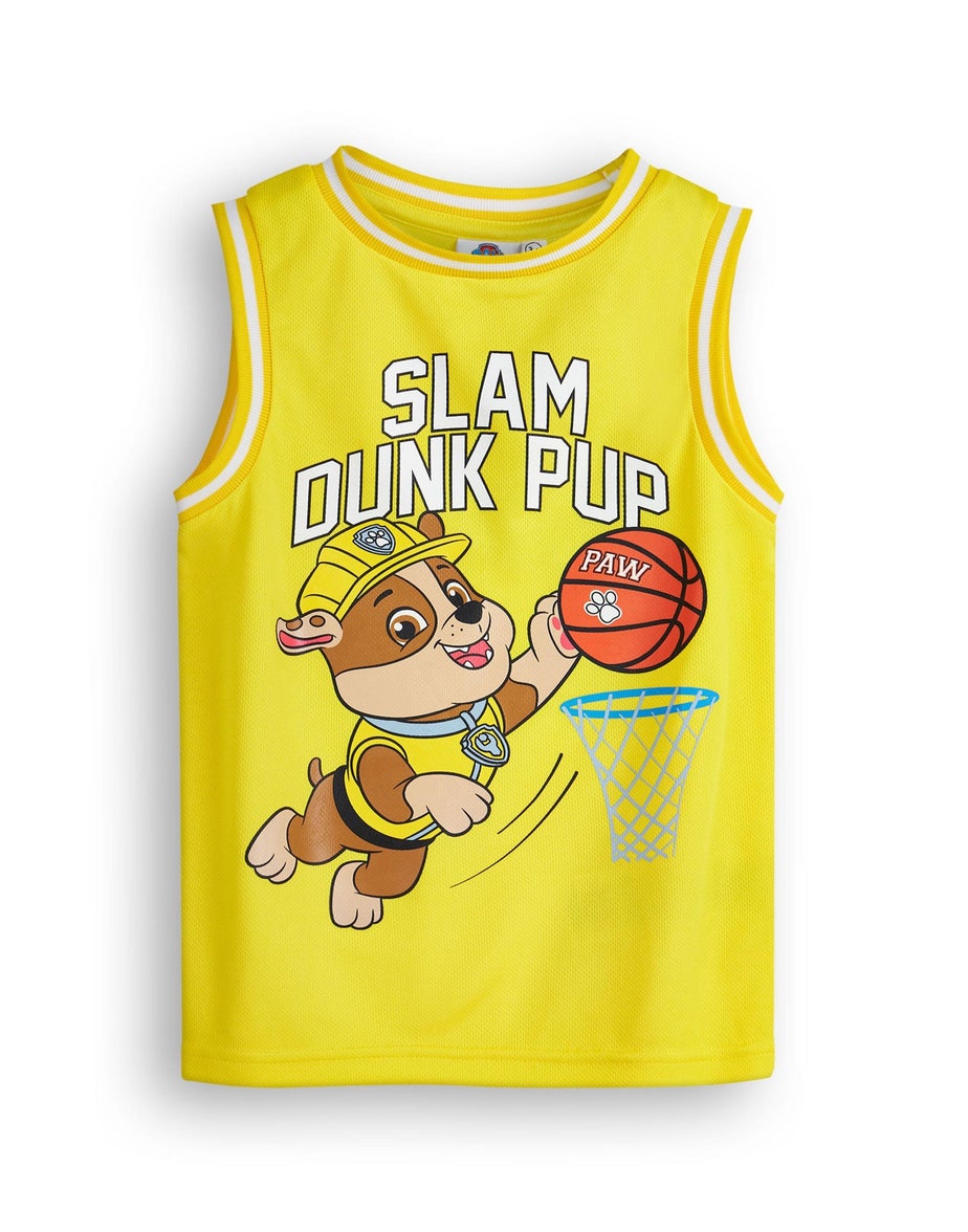 Vanilla Underground Paw Patrol Rubble Kids Yellow Basketball Set (2-7 Years)