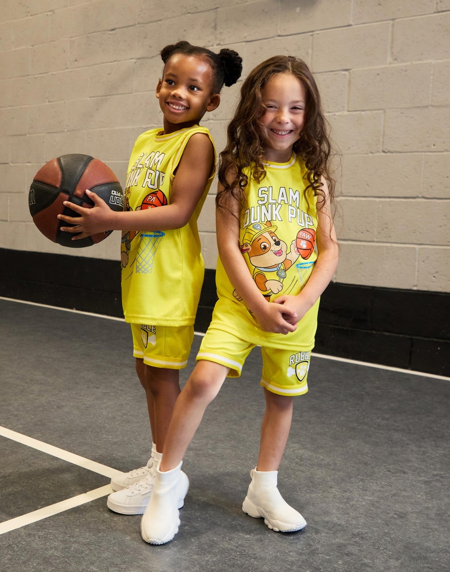 Vanilla Underground Paw Patrol Rubble Kids Yellow Basketball Set (2-7 Years)