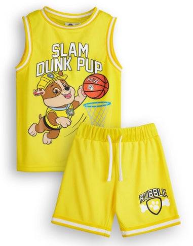 Vanilla Underground Paw Patrol Rubble Kids Yellow Basketball Set (2-7 Years)