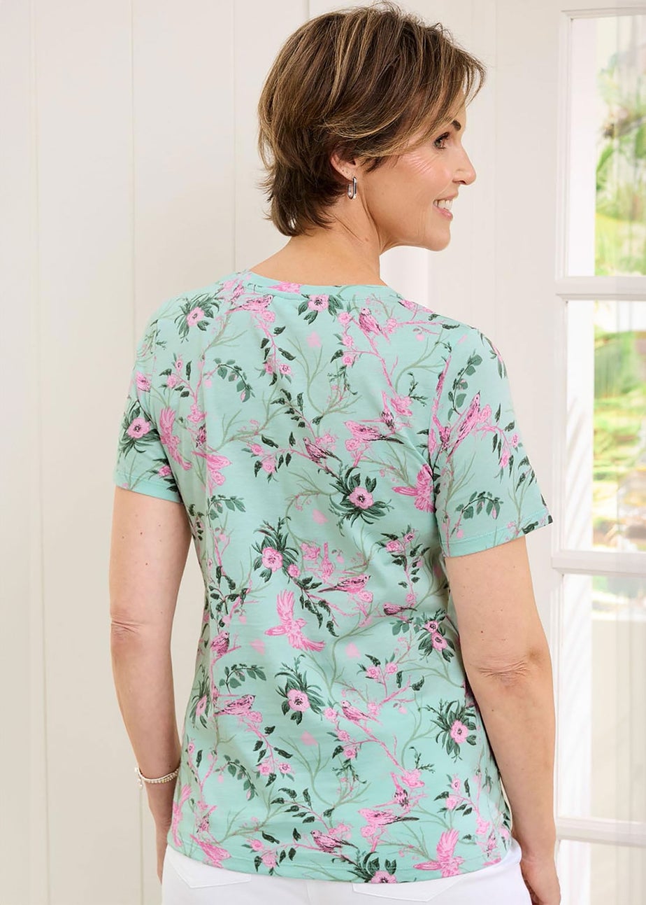 Cotton Traders Mint Short Sleeve Printed T Shirt