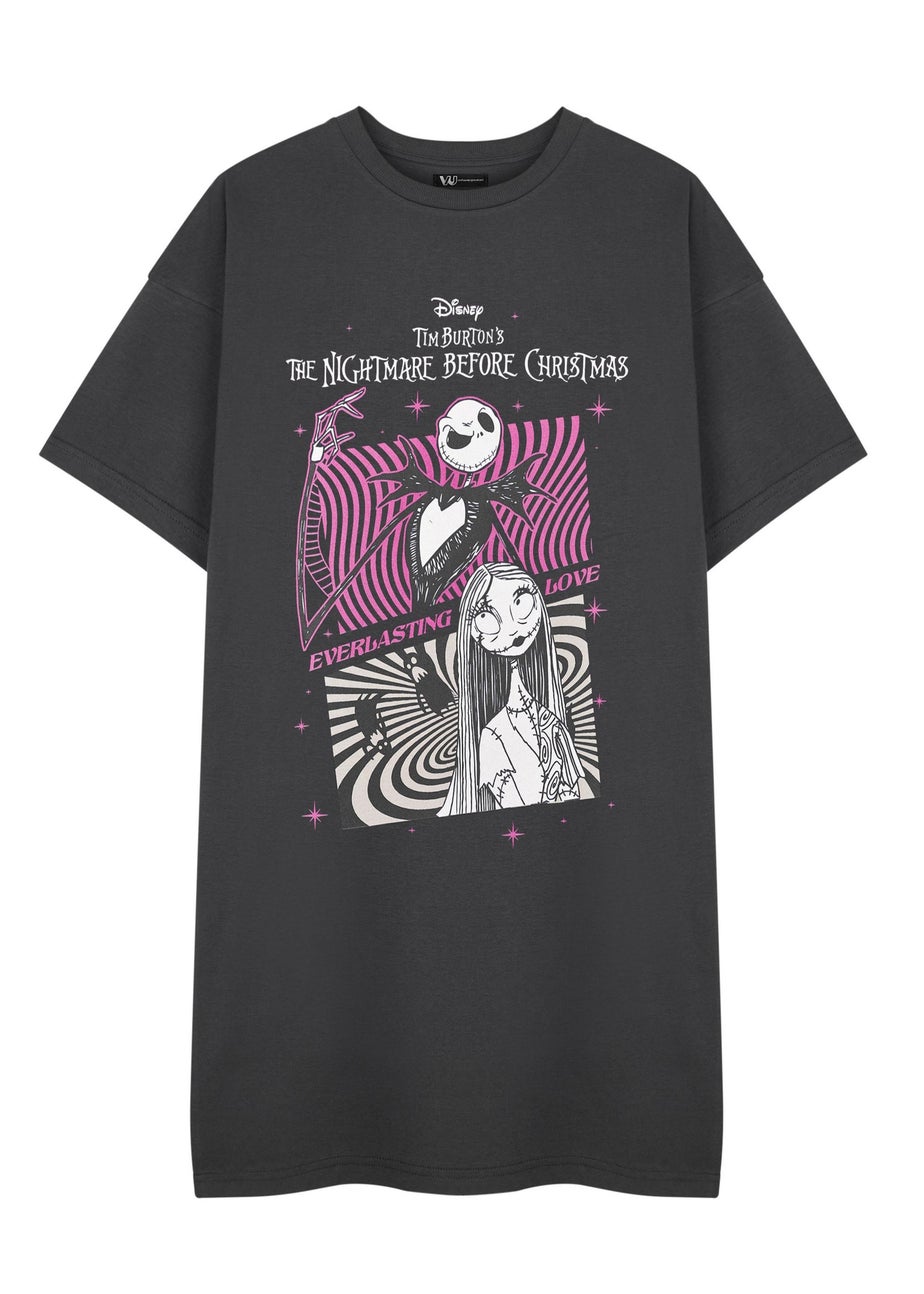 Disney The Nightmare Before Christmas Grey Everlasting Love T-Shirt Dress