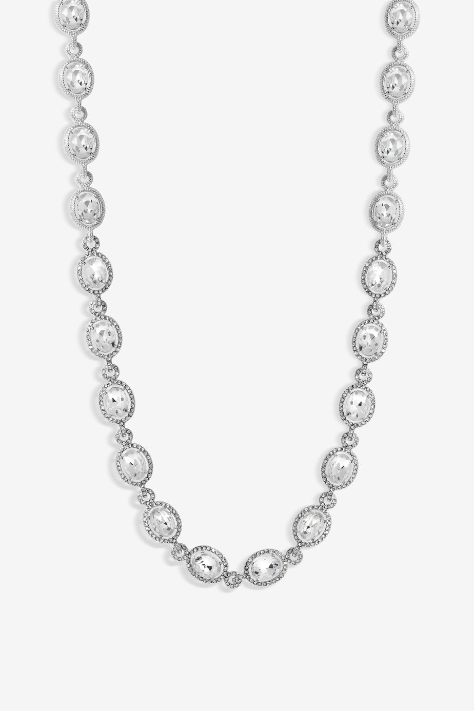 Jon Richard Silver Plated Crystal Halo Necklace