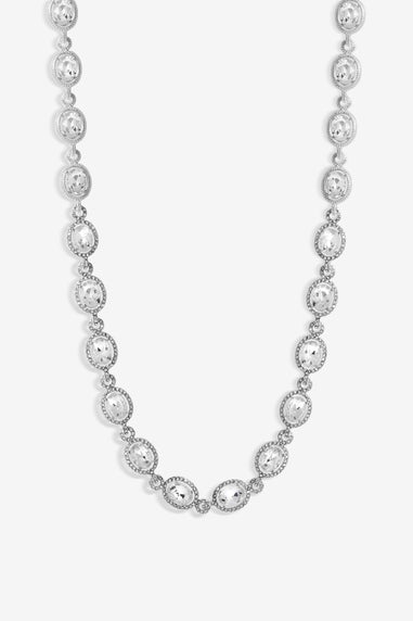 Jon Richard Silver Plated Crystal Halo Necklace