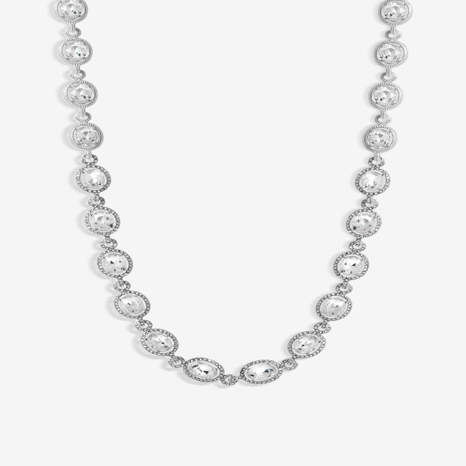 Jon Richard Silver Plated Crystal Halo Necklace