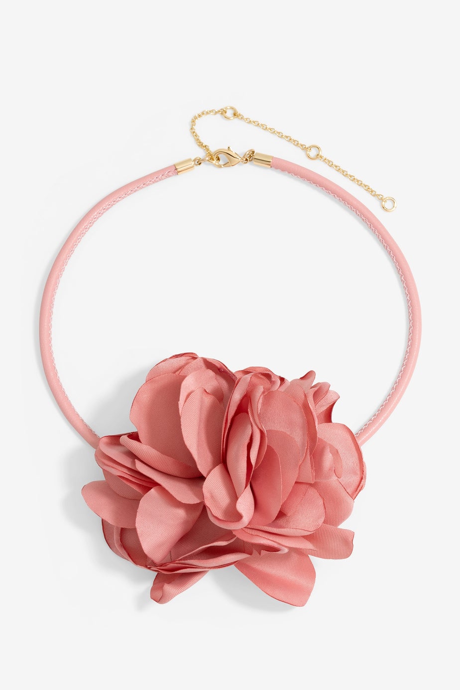 Mood Gold Pink Flower Corsage Necklace