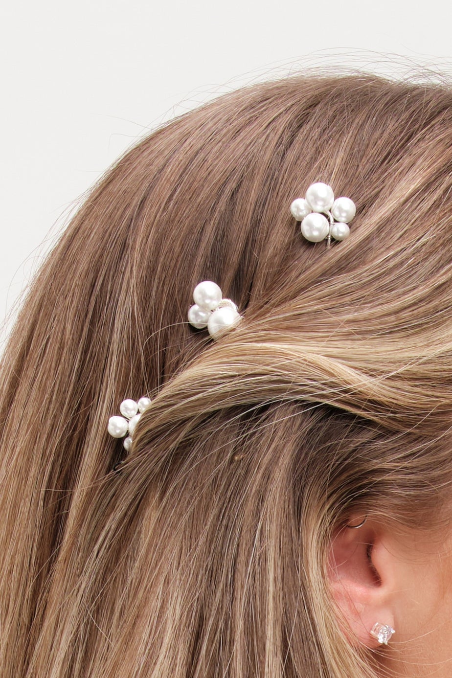 Jon Richard Silver Plated Graduated Pearl Hair Slides Pack Of 6