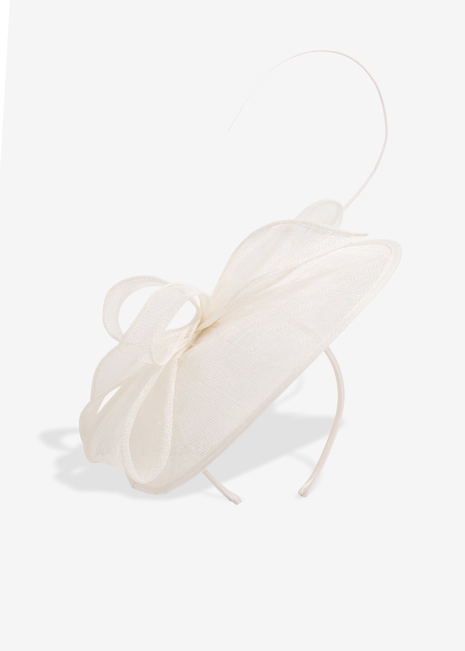 Jon Richard Ivory Woven Bow Fascinator