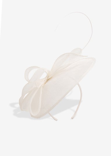 Jon Richard Ivory Woven Bow Fascinator