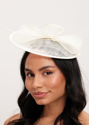 Jon Richard Ivory Woven Bow Fascinator