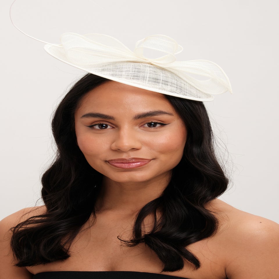 Jon Richard Ivory Woven Bow Fascinator