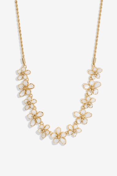 Jon Richard Gold Plated Mother Of Pearl Floral Necklace