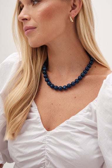 Mood Gold Blue Lapis Orb Allway Magnetic Necklace