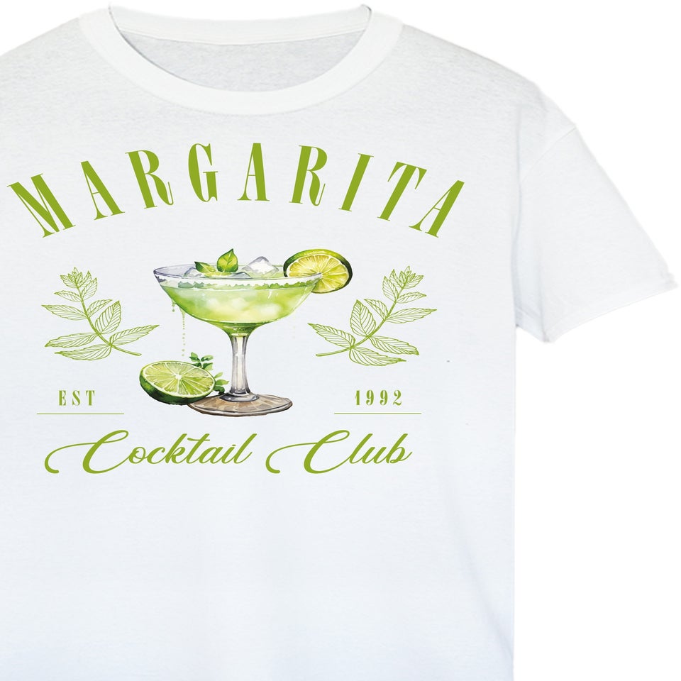 Brands In Margarita Cocktail Club White Boyfriend Fit Graphic T-Shirt