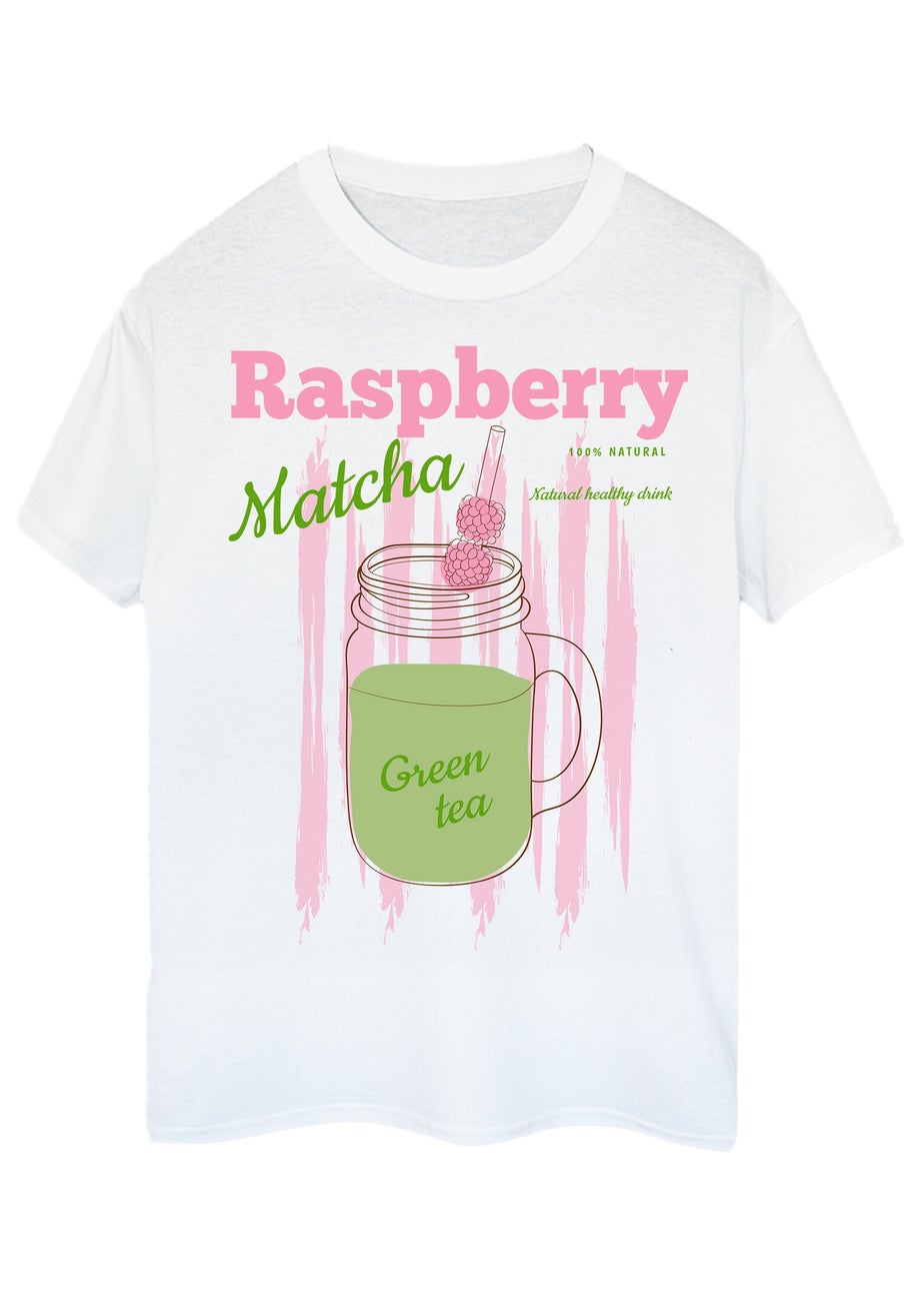 Brands In Raspberry Matcha White Boyfriend Fit Graphic T-Shirt