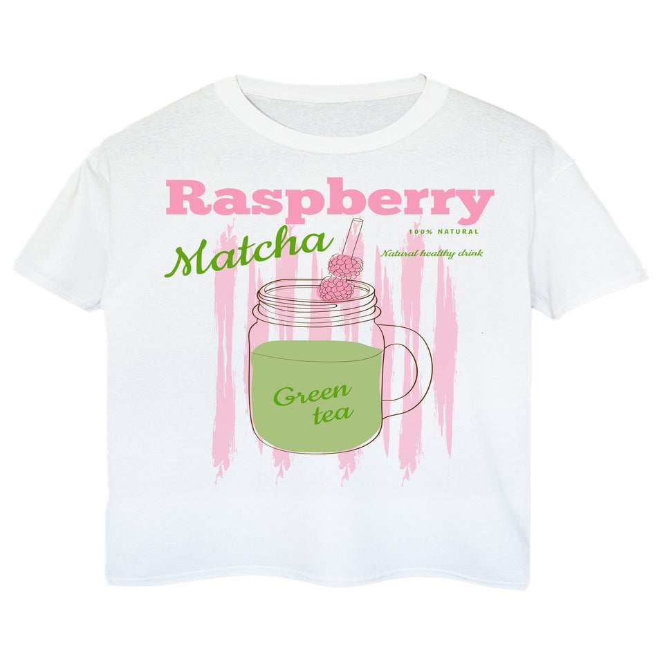 Brands In Raspberry Matcha White Boyfriend Fit Graphic T-Shirt