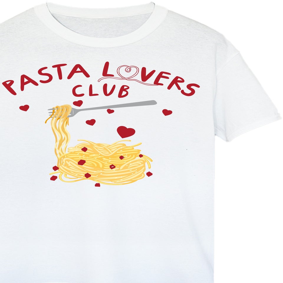 Brands In Pasta Lovers Club White Boyfriend Fit Graphic T-Shirt